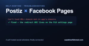Fixing the 'domain not in app's domains' error in Postiz for Facebook Pages